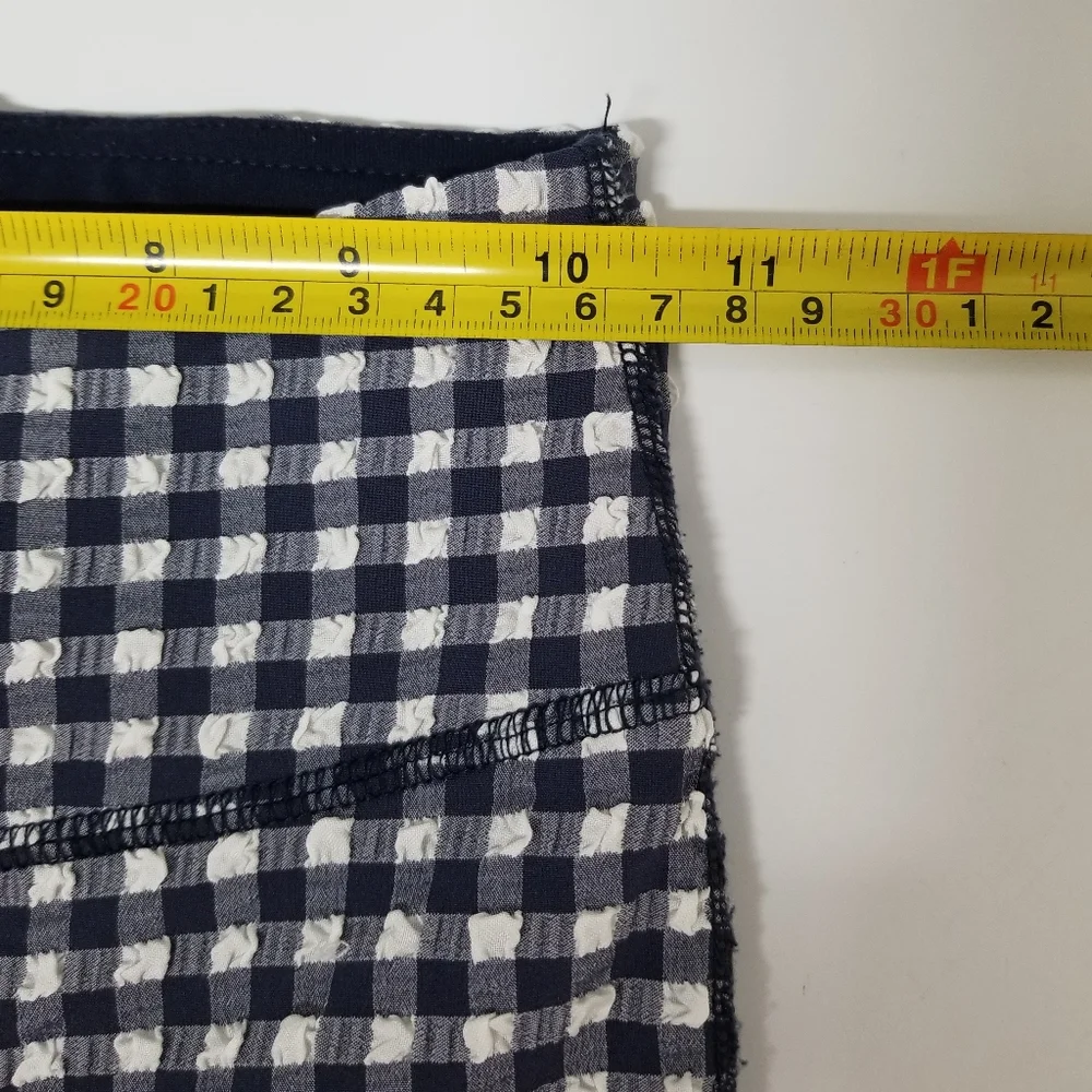 J.Crew Navy & White Gingham Puckered Cropped Seersucker Leggings XXXS-XS